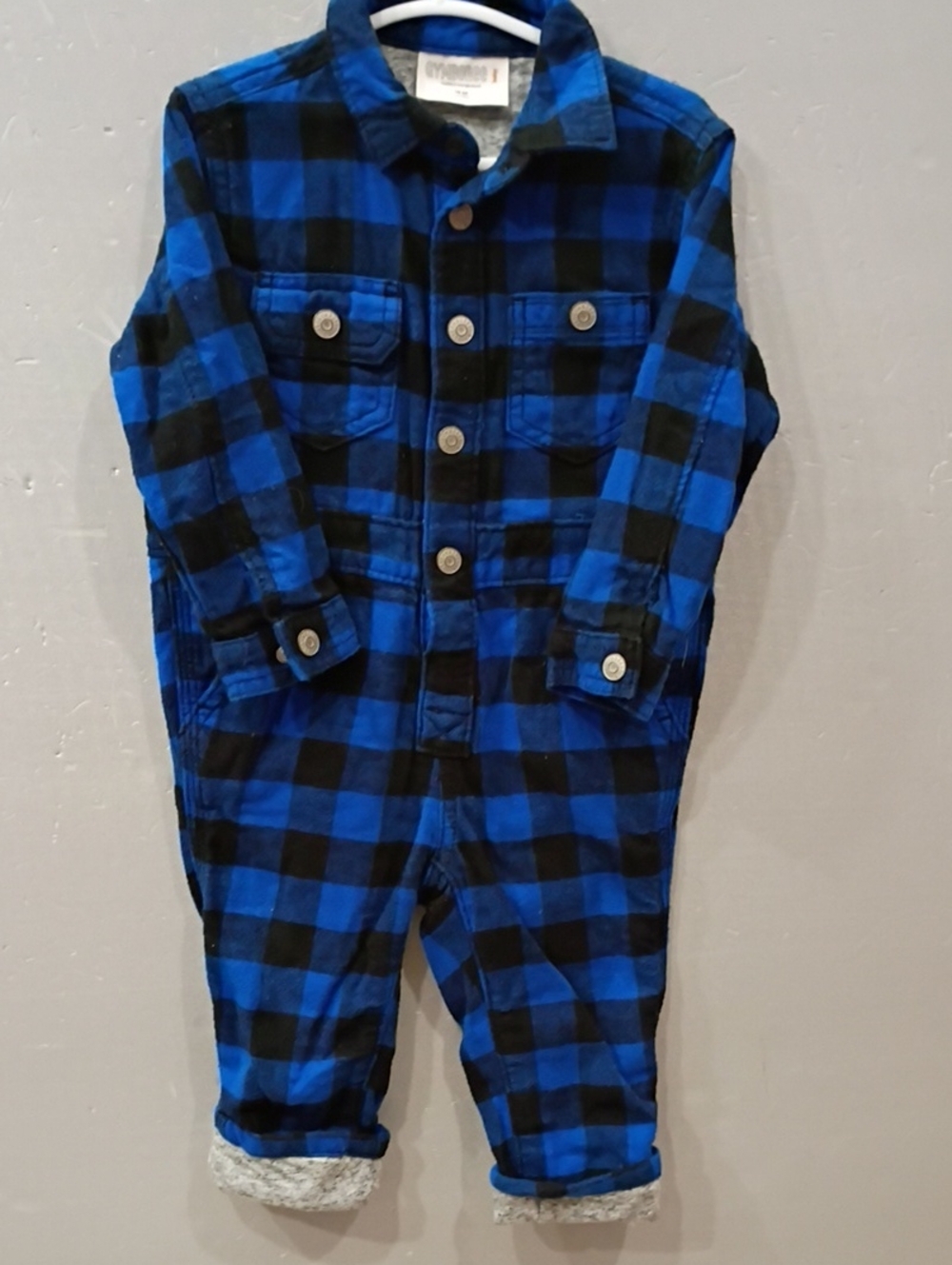 Gymboree Blue and Black Plaid Kids Jumpsuit Romper